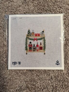 Morgan Julia Designs Christmas Bar Cart - 18 Mesh Needlepoint Canvas